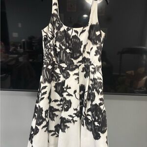Floral Black and White Dress